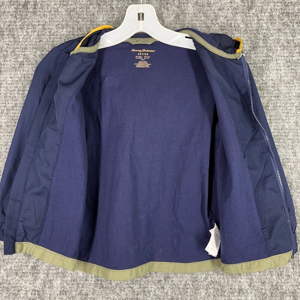 Tommy Bahama Active Boys Windbreaker Jacket Small 5/6 Blue Hooded Zip-Pockets - Picture 4 of 7
